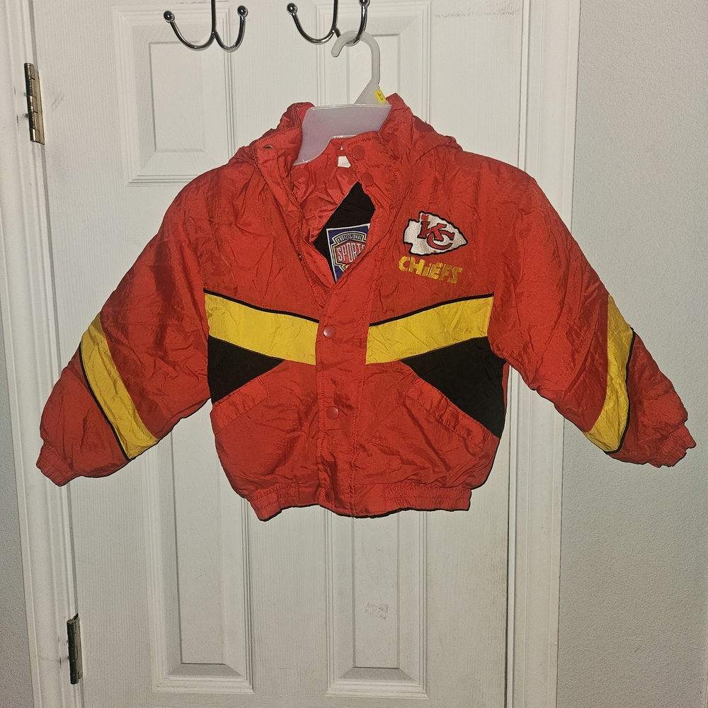 Kids Red and Yellow Chiefs Puffer Jacket